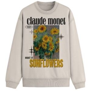 MAD Engine Claude Monet Sunflowers Beige Sweatshirt